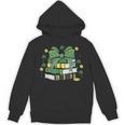 Coquette Bow Books St Patrick's Shamrock Bookworm Librarian Unisex Hoodie Coquette Bow Books St Patrick's Shamrock Bookworm Librarian Unisex Hoodie