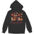 Cozy Season Autumn Leaves Books Pumpkins Fall Halloween Unisex Hoodie Cozy Season Autumn Leaves Books Pumpkins Fall Halloween Unisex Hoodie