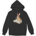 Cute Bunny Reading Book Glasses Bookworm Unisex Hoodie