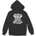 Cute Elephant Reading Universe Book Unisex Hoodie Cute Elephant Reading Universe Book Unisex Hoodie