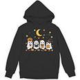 Cute Ghost Drinking Coffee Halloween Fall Ghost Book Reading Unisex Hoodie