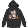 Cute Kitten Bookworm Adorable Cat With Glasses Reading Book Unisex Hoodie
