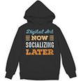 Digital Art Now Minimal Socializing Introvert Vintage Unisex Hoodie