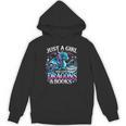 Dragon Reading Just A Girl Who Loves Dragons And Books Unisex Hoodie Dragon Reading Just A Girl Who Loves Dragons And Books Unisex Hoodie