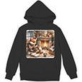 Fox Reads By Fireplace In Cabin Rustic Book Cozy Cup Tea Unisex Hoodie