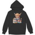 Highland Cow Reading Book Librarian Library Unisex Hoodie