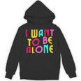 Introvert I Want To Be Alone Retro Wavy Unisex Hoodie