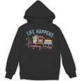 Life Happens Reading Helps Loves To Read Books Cats Unisex Hoodie