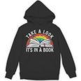 Take a Look It's In a Book Reading Vintage Retro Rainbow Unisex Hoodie