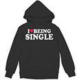 I Love Being Single Red Heart Anxious & Introvert Girl Club Unisex Hoodie