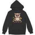 Owl Reading A Book Perched On A Branch Bookworm Unisex Hoodie Owl Reading A Book Perched On A Branch Bookworm Unisex Hoodie