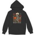 Read In Peace Skeleton Reading Book Halloween Teacher Unisex Hoodie Read In Peace Skeleton Reading Book Halloween Teacher Unisex Hoodie