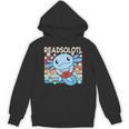 Readsolotl Blue Kawaii Axolotl Book Lover Reading Retro Unisex Hoodie Readsolotl Blue Kawaii Axolotl Book Lover Reading Retro Unisex Hoodie