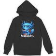 Readsolotl Blue Kawaii Axolotl Book Lover Reading Unisex Hoodie