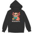 Readsolotl Kawaii Axolotl Reading Book Lover Unisex Hoodie