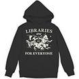 Retro Libraries Are For Everyone Racoon Reading Book Lover Unisex Hoodie