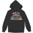 Retro Vintage Drink Tea Read Books Be Happy Reading Unisex Hoodie