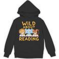 Wild About Reading Cute Animal Book Lover Kids Unisex Hoodie