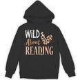 Wild About Reading Teacher Books Reader Lovers Leopard Zebra Unisex Hoodie