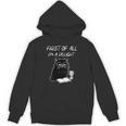 Women's First Of All I’m A Delight Cute Cat Books Coffee Humor Unisex Hoodie