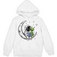 Astronaut Reading Book To Alien Moon Space Astronomy Unisex Hoodie