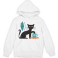 Cat Midcentury With Book And Coffee Atomic Age Mid Century Unisex Hoodie Cat Midcentury With Book And Coffee Atomic Age Mid Century Unisex Hoodie