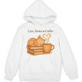 Cats Books And Coffee Heart Cozy Cat Lover Bookworm Readers Unisex Hoodie