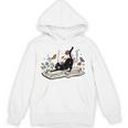 Cute Cat Flower Garden Book Kitty Reading Floral Men Women Girls Kids Unisex Hoodie Cute Cat Flower Garden Book Kitty Reading Floral Men Women Girls Kids Unisex Hoodie