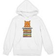 Cute Orange Tabby Cat Reading On Pile Of Books Unisex Hoodie