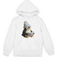 Cute Penguin Reading Book Faux-Crochet Print Unisex Hoodie Cute Penguin Reading Book Faux-Crochet Print Unisex Hoodie