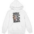 Easily Distracted By Cats And Books Lovers Reading Unisex Hoodie