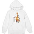 Giraffe Reading Tea Books Coffee Book Lover Graphic Unisex Hoodie