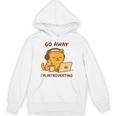 Go Away I'm Introverting Cozy Cat With Laptop And Coffee Unisex Hoodie
