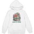 Leer ES Poder Cute Floral Spanish Teacher Book Reading Unisex Hoodie
