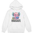 Readsolotl Cute Axolotl Reading Book Kawaii Pink Aesthetic Unisex Hoodie