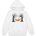 Skeleton Reading Book In Hammock Halloween Reader Unisex Hoodie