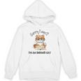 Sorry I Can't Indoor Cat Top For Introvert With Coffee Book Unisex Hoodie