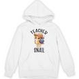 Teacher Snail With Glasses On Books Cute Pre-K Kindergarten Unisex Hoodie