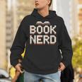 Book Nerd Retro Pixel Reading Librarian Aesthetic Unisex Hoodie