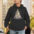 All Booked For Christmas Coquette Books Teacher Xmas Tree Unisex Hoodie