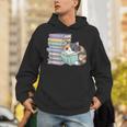 Cat On Books Pets Cats Reading Book Nerd Read Reader Bookcat Unisex Hoodie