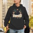 Cat On Open Book Mushrooms Ferns Dark Academia Unisex Hoodie