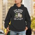 Cats Books And Matcha Life Is Perfect Green Tea Matcha Unisex Hoodie