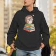 Cute Hedgehog Reading Books Animal Lover Reader Bookworm Unisex Hoodie