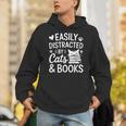 Easily Distracted By Cats And Books Reading Apparel Unisex Hoodie
