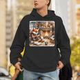 Fox Reads By Fireplace In Cabin Rustic Book Cozy Cup Tea Unisex Hoodie
