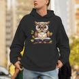 Owl Reading A Book Perched On A Branch Bookworm Unisex Hoodie Owl Reading A Book Perched On A Branch Bookworm Unisex Hoodie