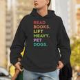 Retro Read Books Lift Heavy Pet Dogs Gym Book Lover Unisex Hoodie