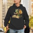 Women's Dragon Bookworm Reading Book Graphic Unisex Hoodie