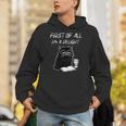 Women's First Of All I’m A Delight Cute Cat Books Coffee Humor Unisex Hoodie